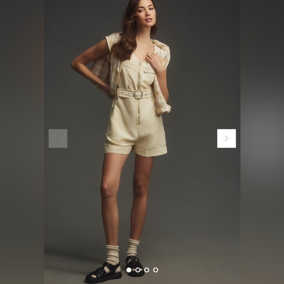 Anthropologie Pants - Anthropologie Pilcro V-Neck Belted Romper